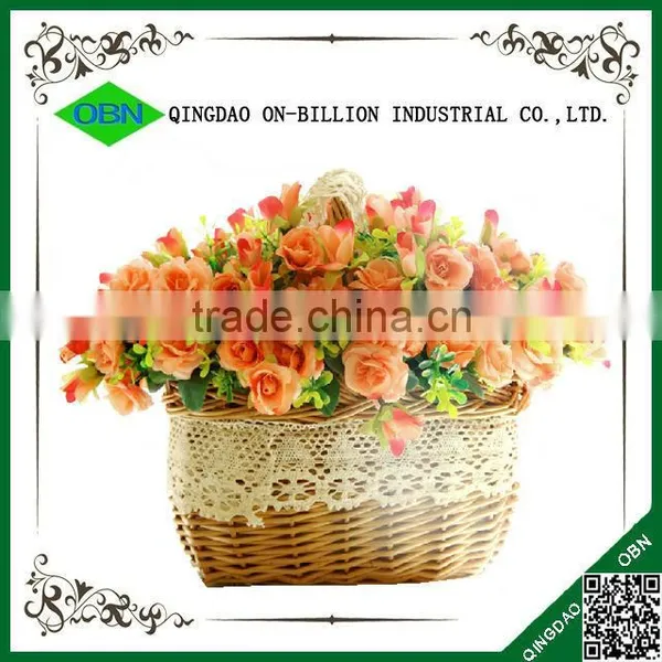 Country Style Woven Wicker Basket Flower photo-2