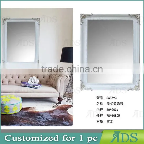 Hand Paint Finish Decorative Solid Wood Carving Mirror Frame photo-3