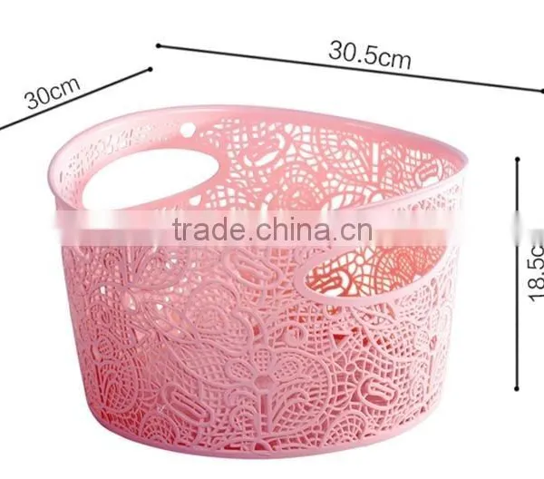 Plastic Basket for Storage Sundries With Handle, Plastic Lace Basket photo-3