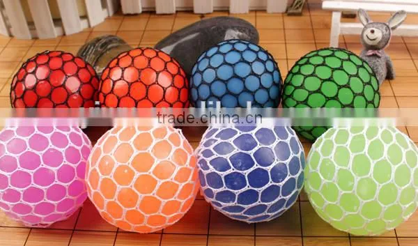 Squishy Color Changing Mesh Stress Ball Grape Stress BallBead Rubber Vent Hand Wrist Toy Mesh photo-3