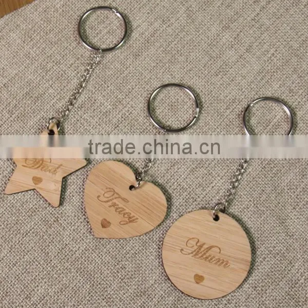Custom Bamboo Wood Laser Engraved Keyring With Logo photo-3