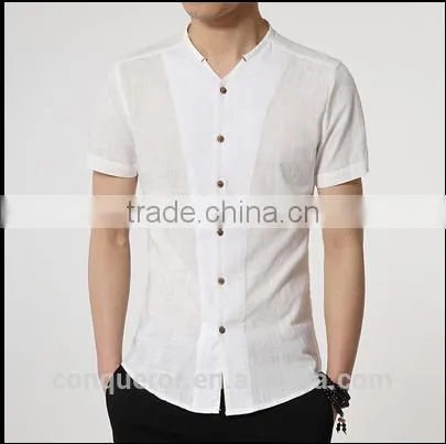 Men's White Linen Shirt HOT! MSRL0044 photo-2