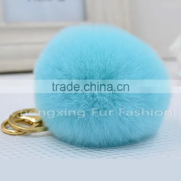 CX-R-23 Genuine Rabbit Fur & Faux Fur Keychain/ Key Ring photo-3
