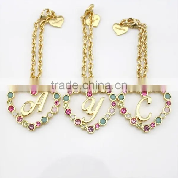 Nice Alloy Gold Bag Hanging Accessories With Crystals,heart Chain Holder for Bag Decorative photo-3