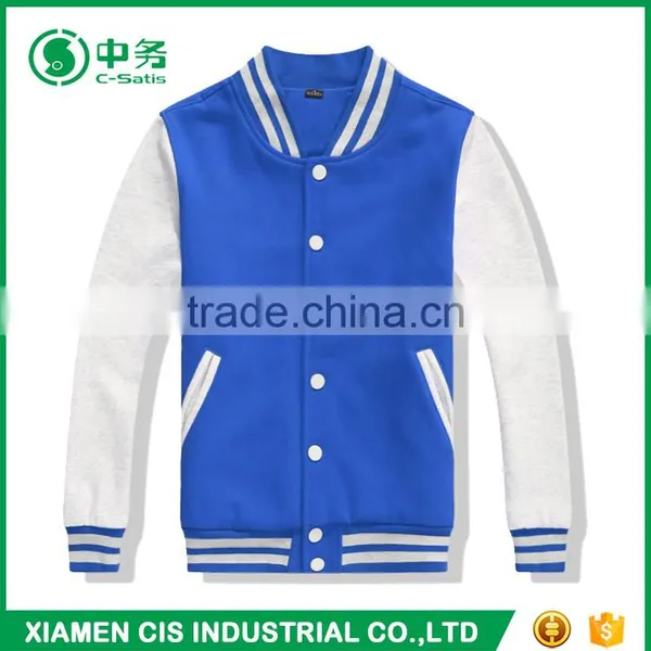 Popular Style Custom Logo Print Mens Black Plain Varsity Baseball Jacket for Sale photo-2