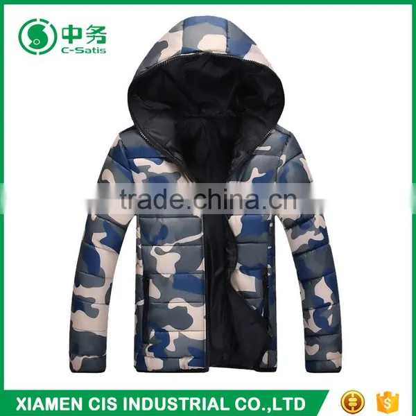 Morden Popular Korean Style Mens Warm Hooded Camo Down Jacket for Winter photo-3