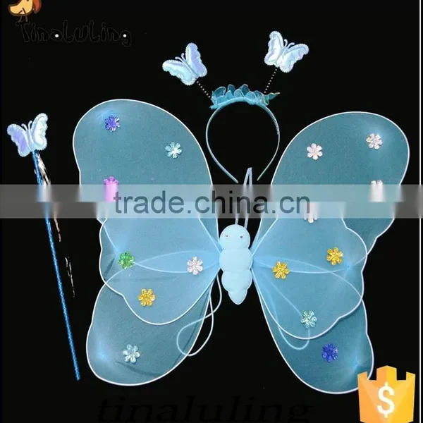 New Products Girls Fairy Wings Butterfly Shape Cheap Wings 3pc a Set Party Supplies photo-6