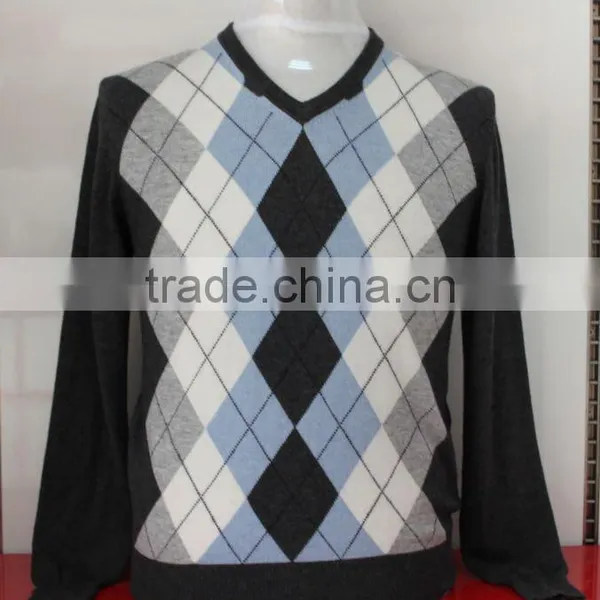 Intarsia Cashmere Sweaters for Men