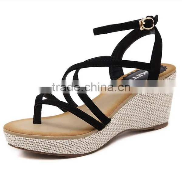 Zm50223b Women Sandals New Design Roman Fashion Wedge Ladies Shoes photo-3