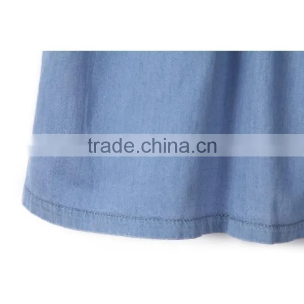 New Design Children's Skirt , Classic Round Neck Pure Light Blue Child Dress photo-5
