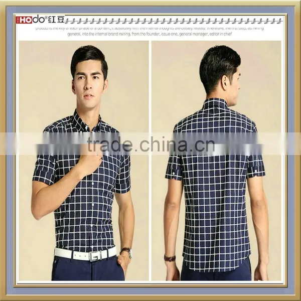 MEN'S SHORT SLEEVE BLACK & WHITE PLAIDS SHIRT photo-2