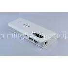 7200mAh Iphone Dual USB Power Bank ABS White With LED Light