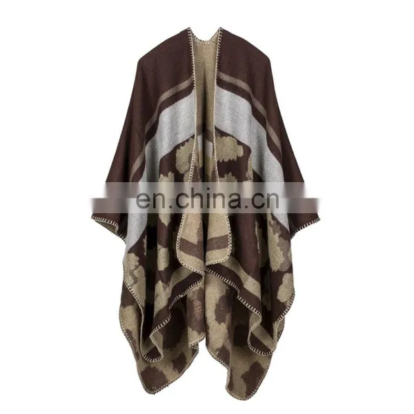 Madam Leopard Print Cashmere Scarf Triangle Needle Hem Multifunctional Cloak photo-2