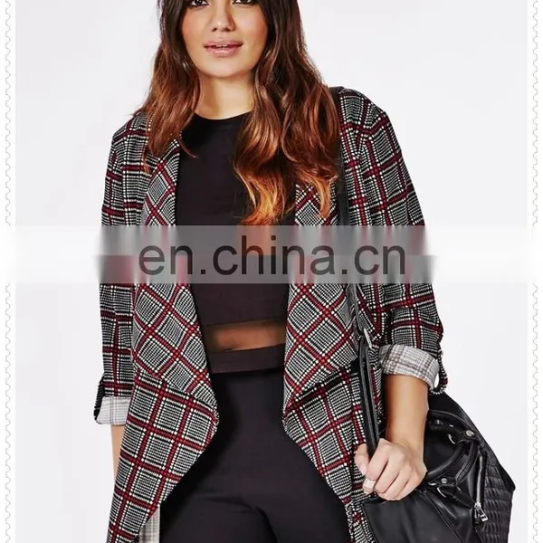 High Quality Plus Size Women Checked Waterful Travel Jacket in New Model photo-3