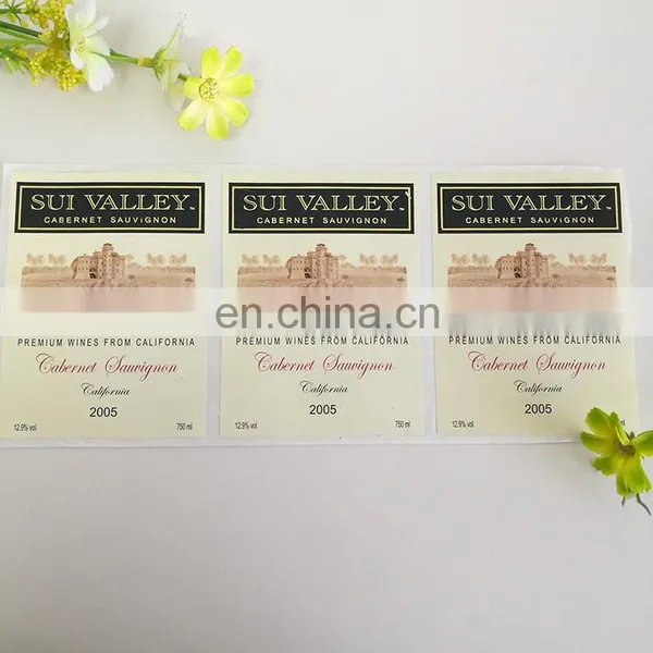 Cheap Adhesive Label Sticker Custom Premium Wine Sticker Label Printing photo-1