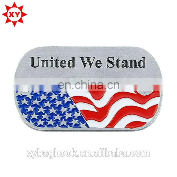 Cheap Custom Aluminum US Flag Dog Tag With Logo
