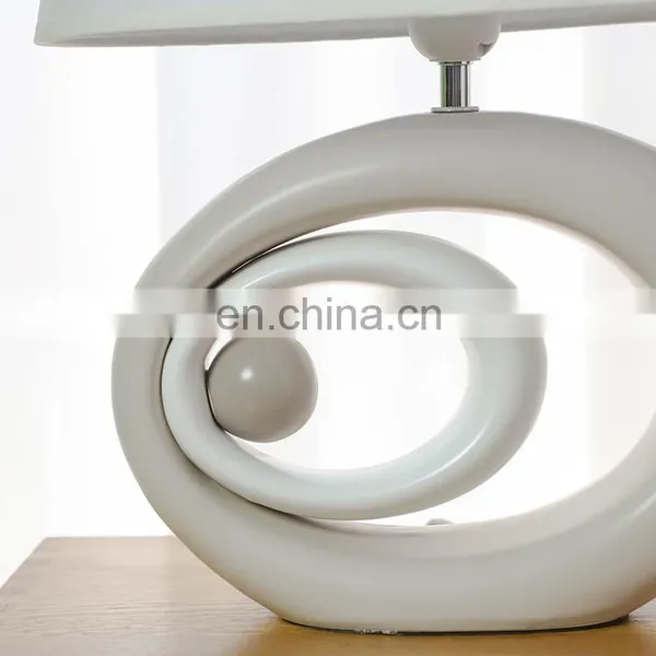Latest Arrival Indoor Lighting Oval Shape Indoor Ceramic Lamps With Custom Lampshade photo-3
