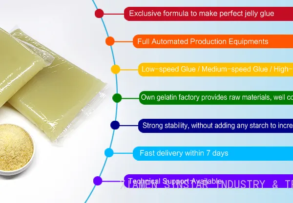 Technical Support Available Hot Melt Adhesive Technical Gelatin Glue Jelly Sticker Glue for Rigid Box Manufacturer photo-3