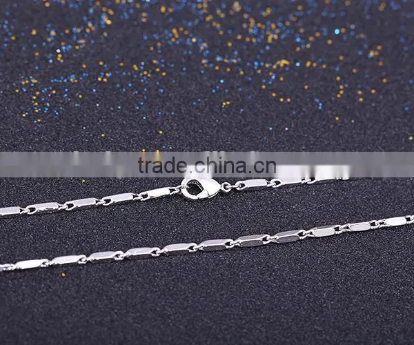 Yiwu Wholesale Jewelry Rhodium Plated Brass Chain Beautiful Oblong Shape Necklace photo-4