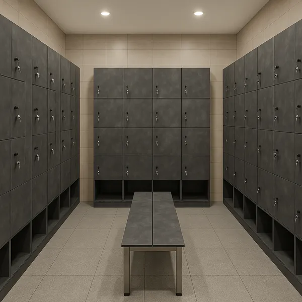 Compact Laminate Locker Z Shape Storage Cabinet HPL Locker