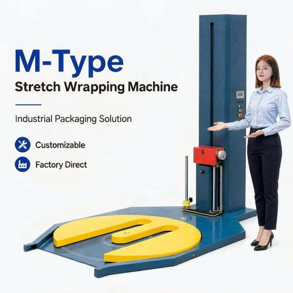 M Type Forklift Loading Pallet Stretch Wrapper Automatic for Cartons Goods Transportation