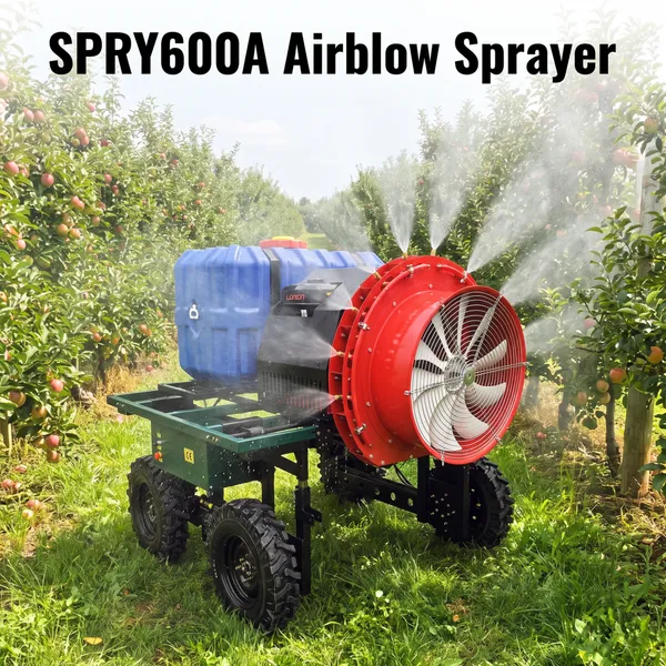 600L Remote Control Airblast Sprayer SPRY600A Agricultural Sprayer with 200m Wireless Control and Airflow Atomization System