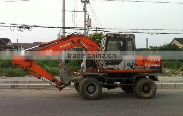 Hitachi Used Excavator EX100WD For Sale Hitachi Wheel Excavator Ex100WD Also Ex100WD-1 photo-3