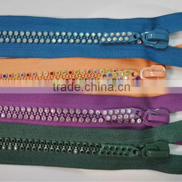 NO 8 Rhinestone/diamond/crystal Zipper photo-5