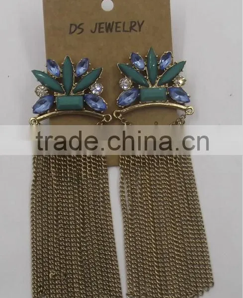 Chains Earrings Tassel Earrings Long Chains Earring Turquoise Earrings