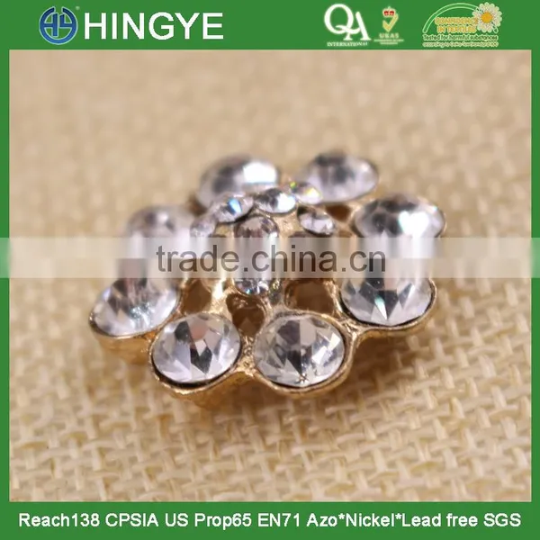 Gold Plating Wholesale Rhinestone Flower Button 15772-1 photo-3