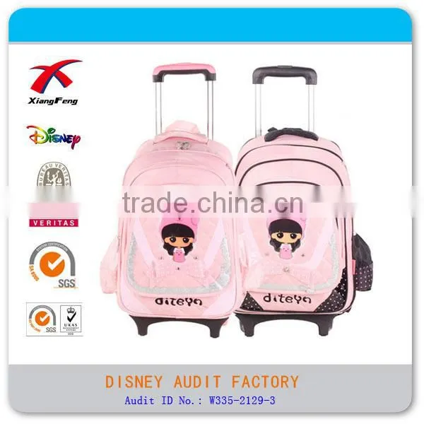 600D Polyester Printing Cheap Child School Trolley Bag photo-3