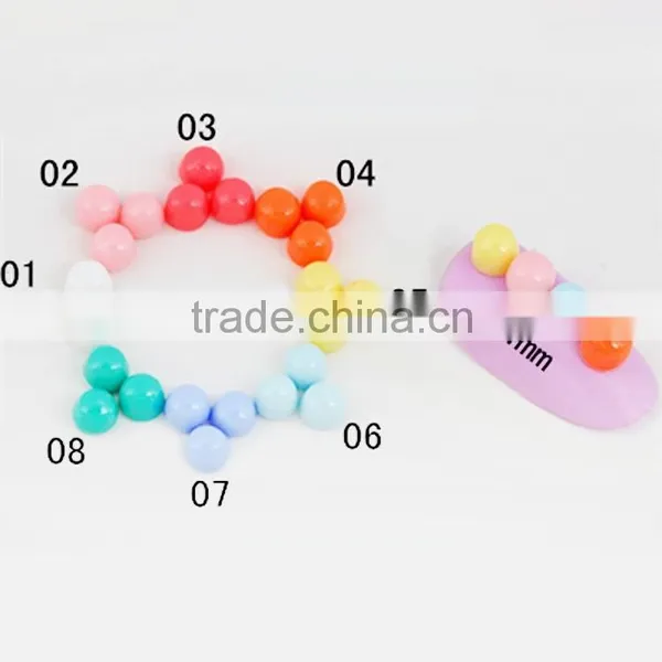 2015 New 4mm Candy Color Resin Beads Nail Flat Back Rhinestones Beautiful Acrylic Resin Stone for Nails 3d Nail Art Decoration