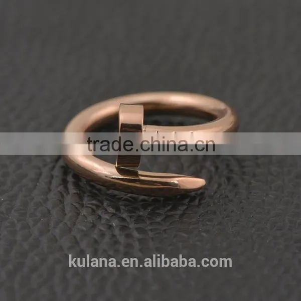 2015 Custom Rose Gold Rings Twisted Nail Rings