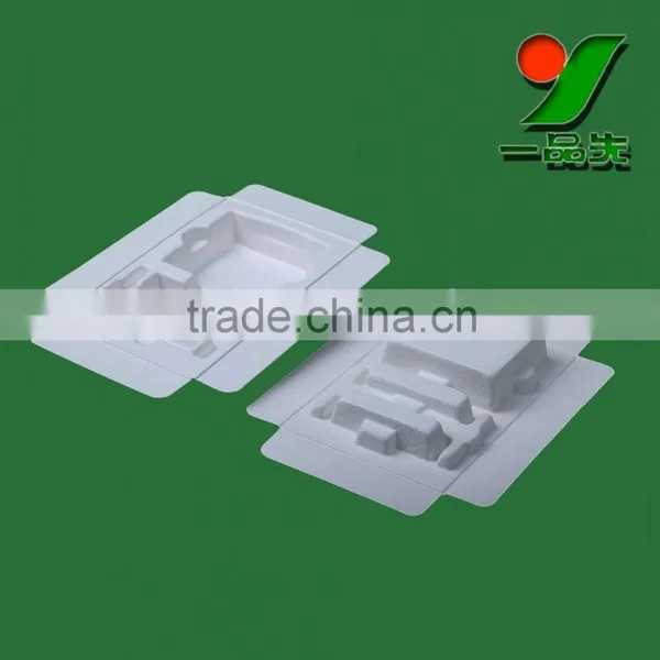 China Manufacturer Biodegradable Sugarcane Bagasse Pulp Molded Tray , Natural Color Smooth Surface Packaging photo-5