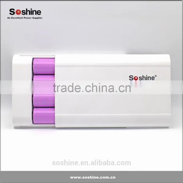 Soshine E3 Mobile Power Bank Box for 4pcs 18650 Batteries, Smart Battery Charger photo-5