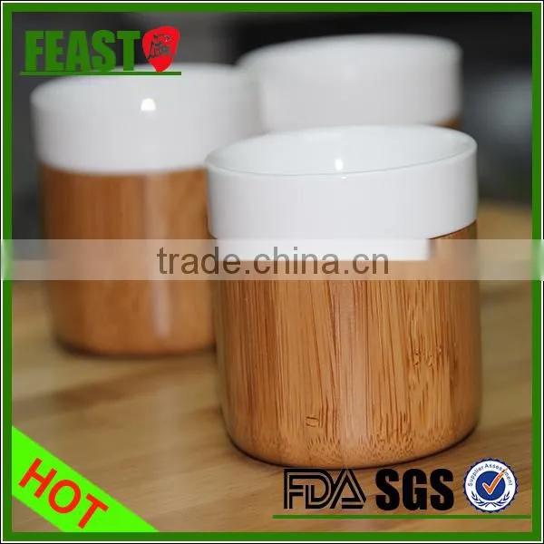 2015 NEW Design Ceramic Coffee Cup Hot Selling Wholesale Ceramic Mugs Bamboo Base Ceramic Coffee Cup photo-2