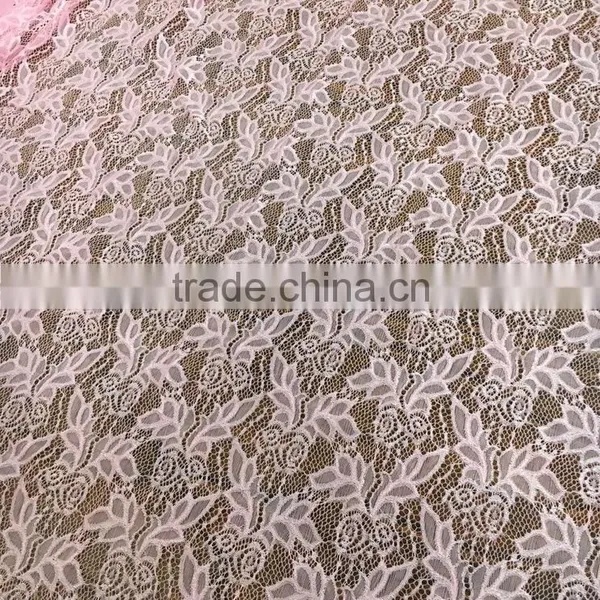 TH-8881 Newest Strech Nylon Lace Fabric Small Leaf Flower Design With Shiny photo-4