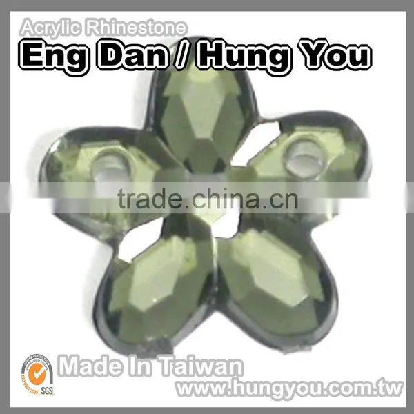 Fashion Accessories Made in Taiwan Flower Shape 2 Holes Rhinestones photo-6