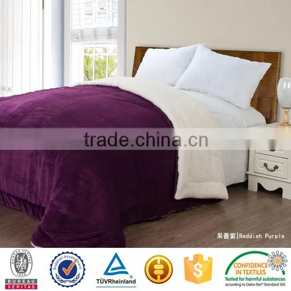 Faux Sherpa Fabric Solid Color Sherpa Blanket photo-2