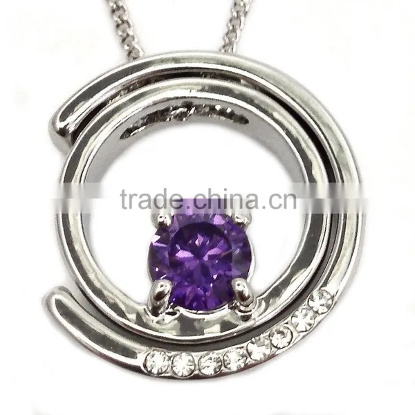 Elegant Pendant Necklace With One Large Purge Crystal Pendant Adorned for Girls photo-2