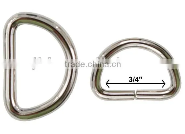 Silver 3/4" Welded Steel Dee Ring, Paracord Dog Collars Shackle, Belts Shackle photo-2