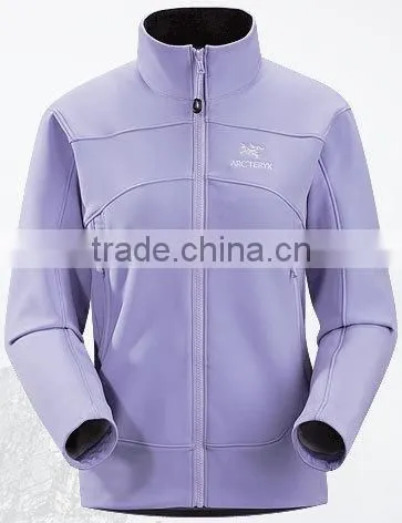 Womens Color Contrasted Good Designed Printed 3 Layers Bonded Waterproof Softshell Jacket