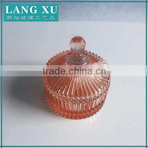 Crystal Cute Decorative Glassware Candle Glass Jar With Lid photo-3