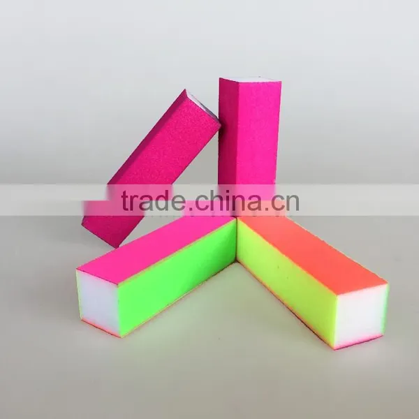 OEM Custom 4 Way Sponge Block Neon Nail Polish Buffer Beauty 4 Sides Buffer Block Nail Shining File Buffer Factory photo-5