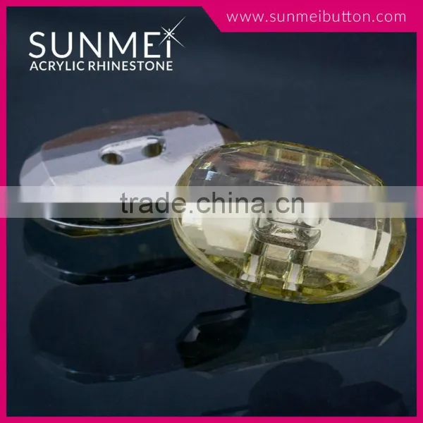 Taiwan Manufacturer Oval Shaped 2 Holes Transparent Acrylic Button photo-2