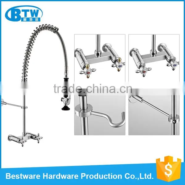 Commercial Pre-rinse Pull Down Wall Mounted Italian Stainless Steel Faucet photo-2