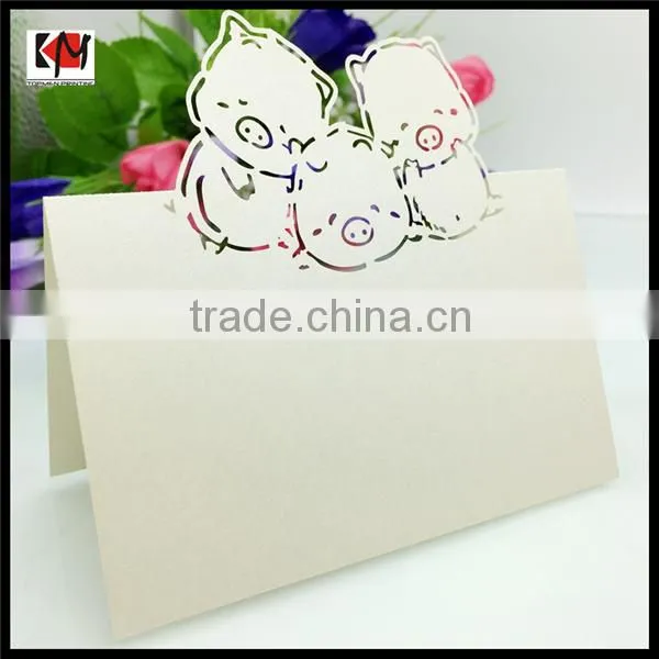Cute Pig Paper Cut Handwork Paper Greeting Card Wholesale photo-2