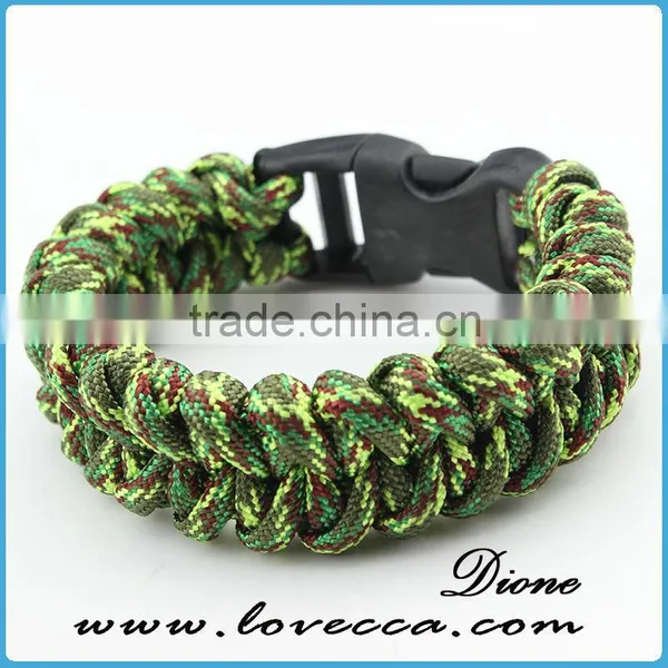 Different Paracord Bracelets Waves Style Outdoor Army Firestarter Bangles photo-4