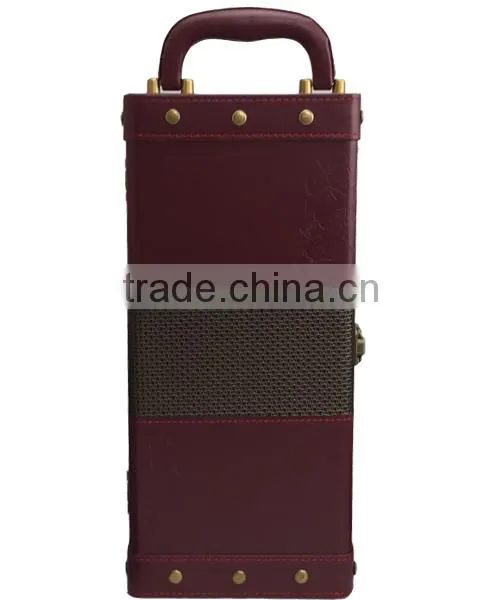 Deluxe Single Bottle Artificial PU Leather Wine Box With Wine Accessories photo-2