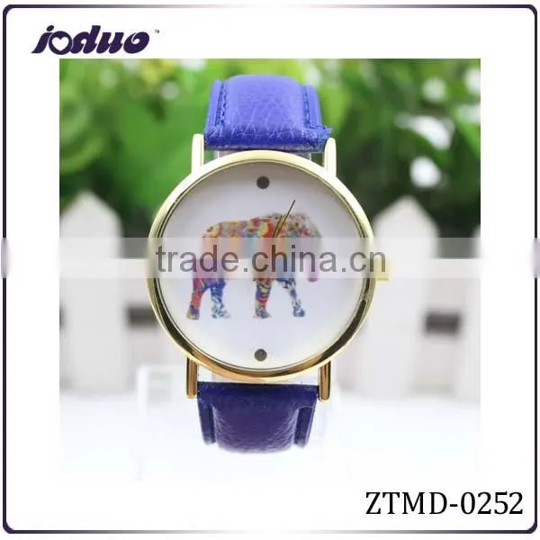 Top Sale 2016 Art Elephant Quartz Leather Watches